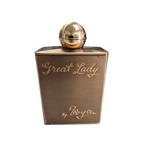 Vintage 1950s Evyan “Great Lady” Perfume Bottle Embossed Script 8 oz Empty